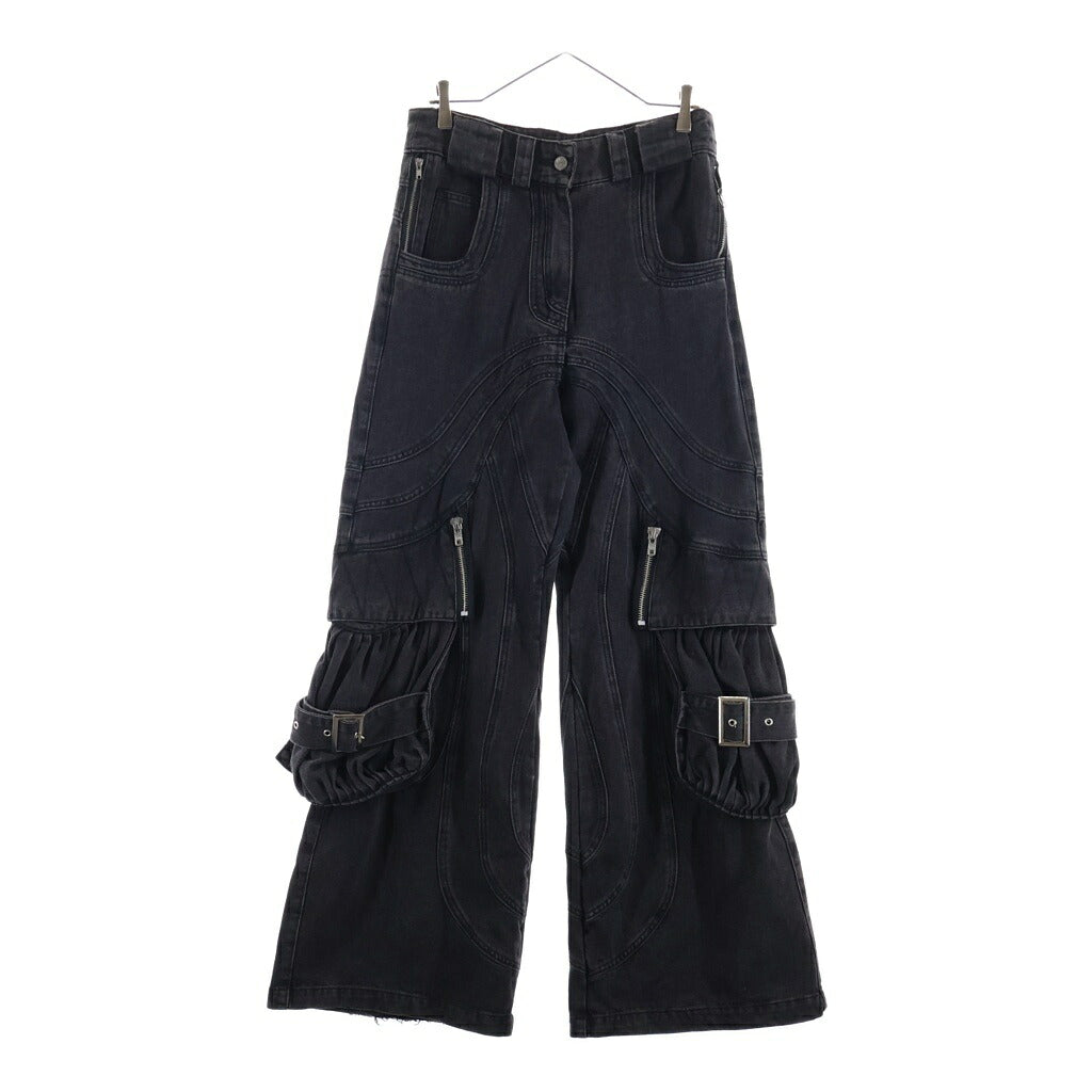 NO/FAITH STUDIOS(ノーフェイスストゥディオス) HEVY WAVE DENIM PANTS ヘビー ウェーブ デニムパンツ ウェーブステッチ ジーンズ ブラック