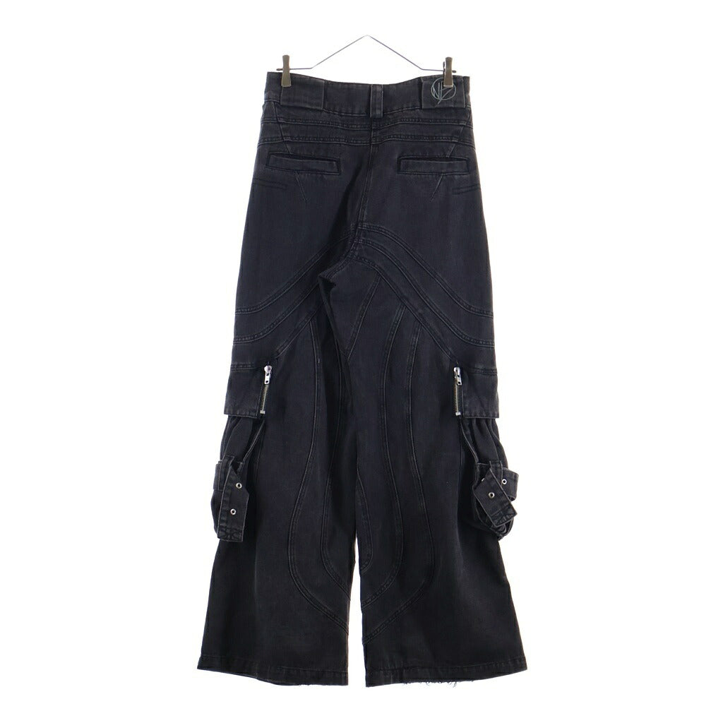 NO/FAITH STUDIOS(ノーフェイスストゥディオス) HEVY WAVE DENIM PANTS ヘビー ウェーブ デニムパンツ ウェーブステッチ ジーンズ ブラック