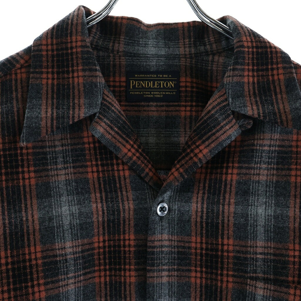 WACKO MARIA(ワコマリア) 25AW ×Pendleton Wool Ombre Check Open Collar Shirt ペンドルトン ウール オンブレチェック 総柄 ボタンダウン 長袖シャツ マルチ