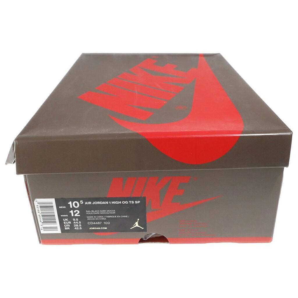NIKE(ナイキ) ×TRAVIS SCOTT AIR JORDAN 1 RETRO HIGH OG TS SP トラヴィススコット エアジョーダン レトロ ハイカットスニーカー ブラウン US10.5/28.5cm CD4487-100