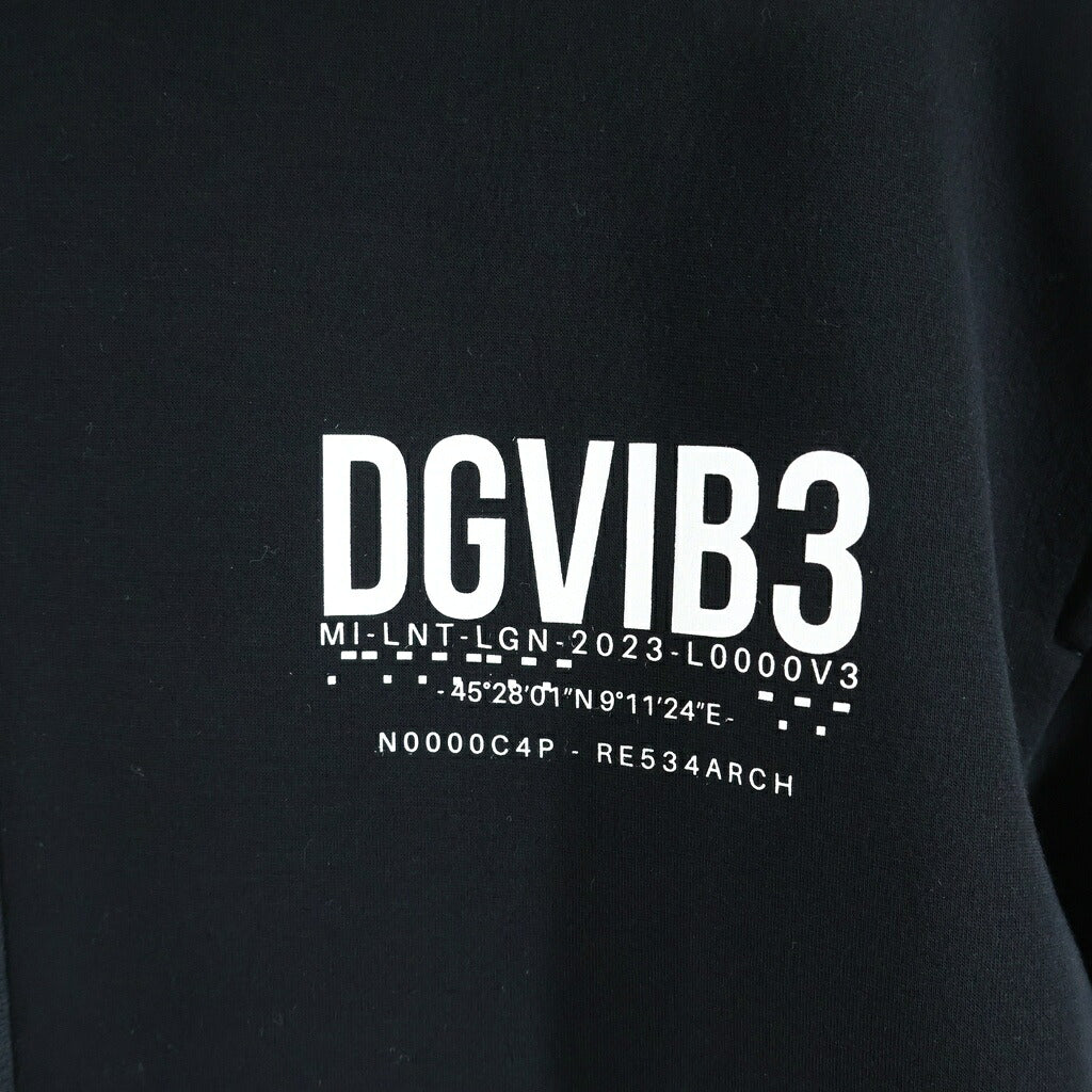 DOLCE & GABBANA(ドルチェアンドガッバーナ) フロントロゴプリント ジップアップパーカーフーディー ブラック G9ZO3T