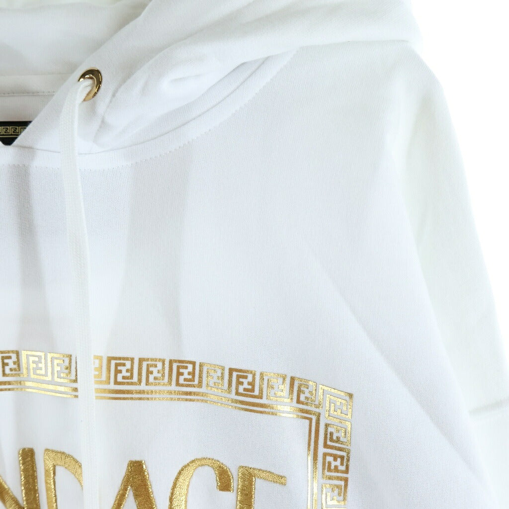FENDI(フェンディ) ×VERSACE ヴェルサーチ フロントロゴ刺繍 プルオーバーパーカー フーディー ホワイト FY1143 AKDU