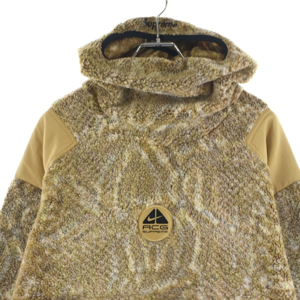 SUPREME(シュプリーム) 22AW ×NIKE ACG Gold Snakskin Fleece Pullover ナイキ ゴールドスネーク総柄 プルオーバー フリース スウェット トレーナー ブラウン DN3256-277