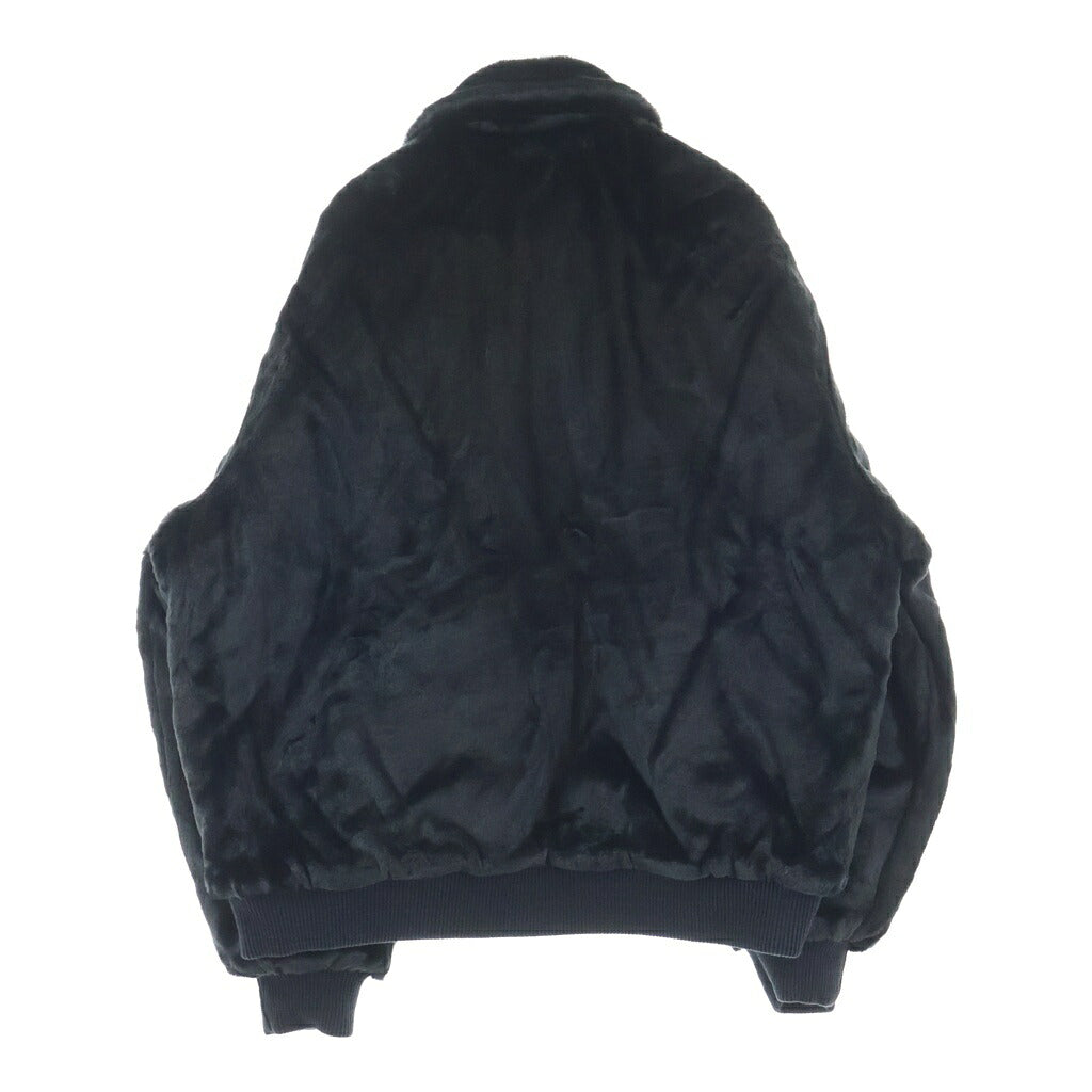 SUPREME(シュプリーム) 25AW Reversible Quilted Faux Fur Work Jacket フロントロゴ リバーシブル キルテッド ジップアップ ファー ジャケット ブラック