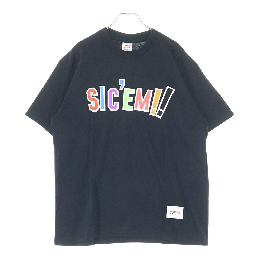 SUPREME(シュプリーム) 21AW ×WTAPS Sic'em! Tee ダブルタップス フロントデザイン シックエム 半袖 Tシャツ カットソー ブラック