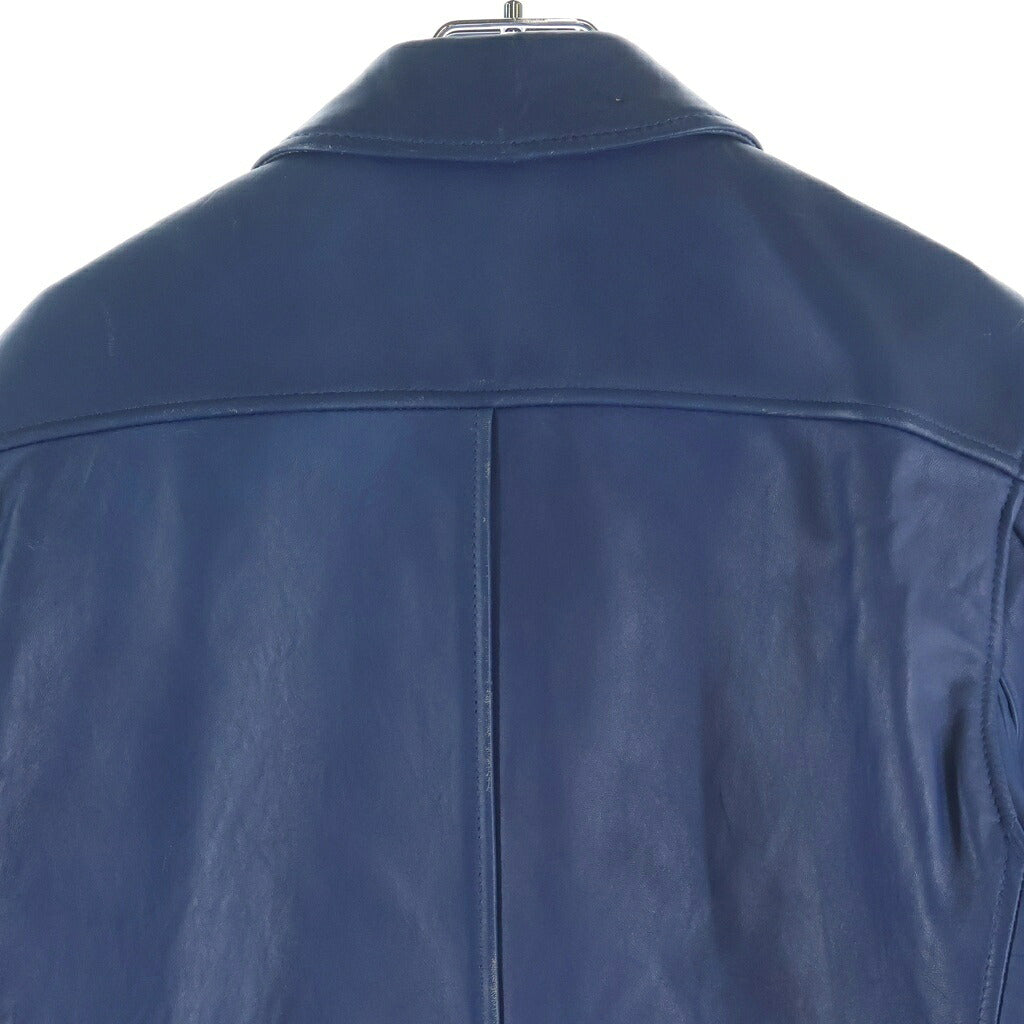 SCHOTT(ショット) シープスキン ジップアップ シングルライダース レザージャケット ブルー