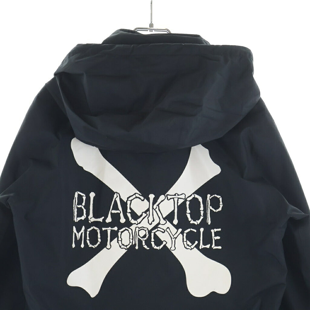 BLACKTOP MOTORCYCLE(ブラックトップモーターサイクル) GORE-TEX ゴアテックス バックボーンデザイン ナイロン コーチジャケット ブラック