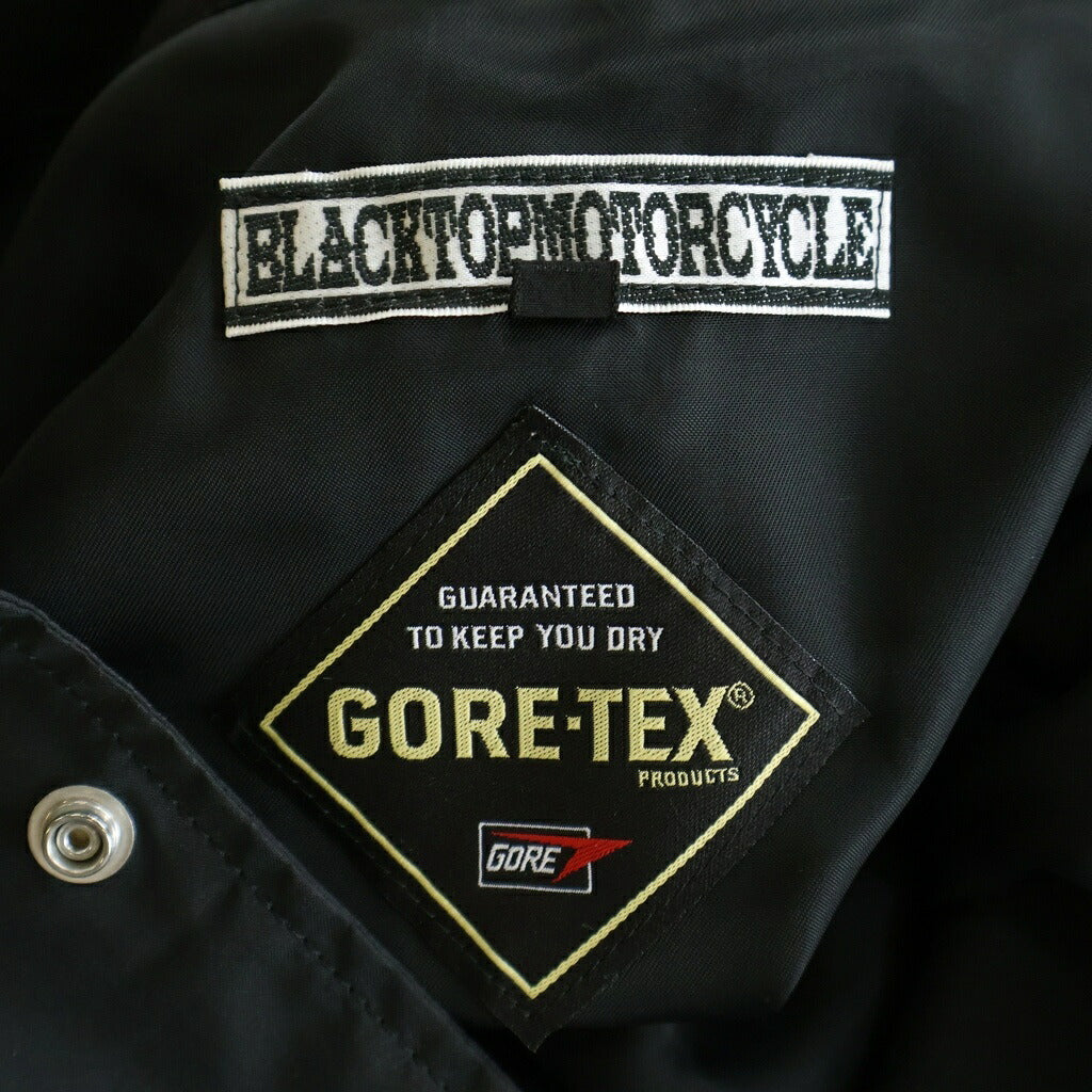 BLACKTOP MOTORCYCLE(ブラックトップモーターサイクル) GORE-TEX ゴアテックス バックボーンデザイン ナイロン コーチジャケット ブラック