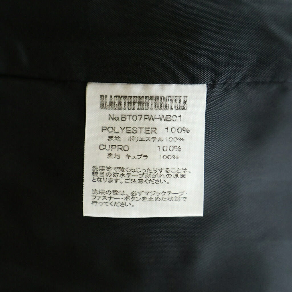 BLACKTOP MOTORCYCLE(ブラックトップモーターサイクル) GORE-TEX ゴアテックス バックボーンデザイン ナイロン コーチジャケット ブラック