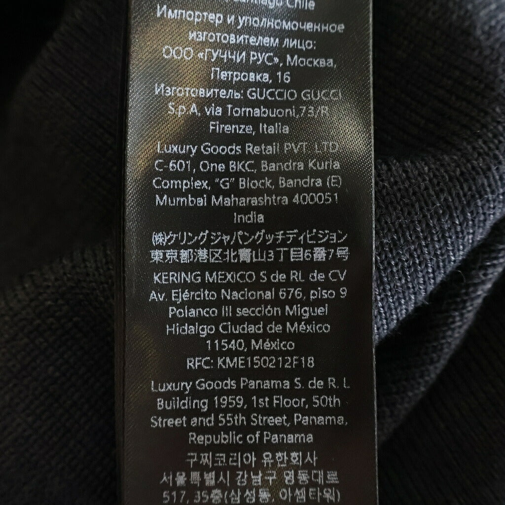 GUCCI(グッチ) ファイン リブ ウール ジップ ジャケット ウィズ ウェブ ブラック A006J8 XKFTV