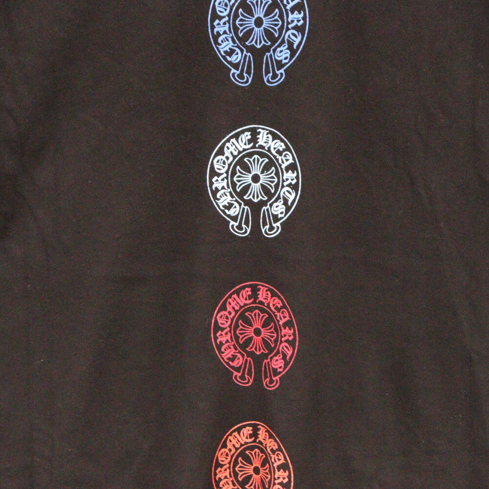 CHROME HEARTS(クロムハーツ) Multicolor Back Horseshoe Tee クロムハーツ マルチカラーバックホースシューTシャツ 半袖カットソー ポケT バックプリント ブラック