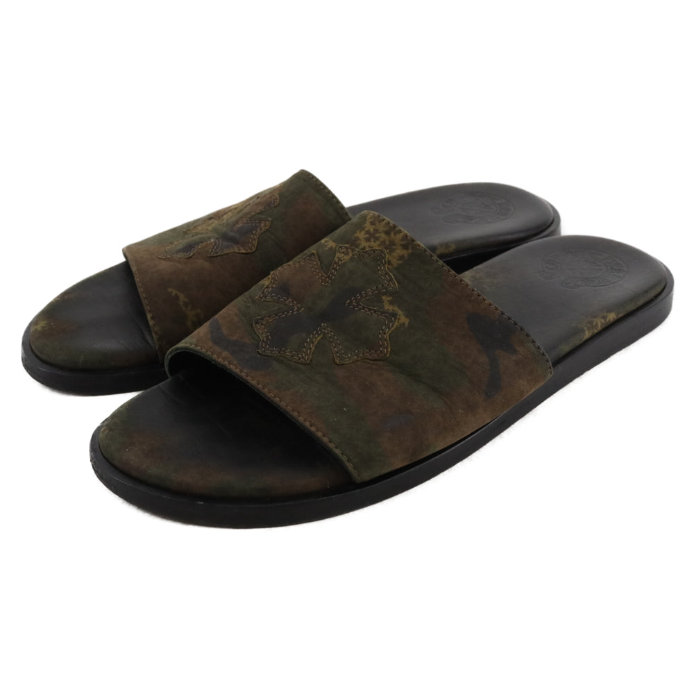 CHROME HEARTS(クロムハーツ) LEATHER SANDALS CH SLIDE CHプラスパッチ カモ柄サンダル 迷彩