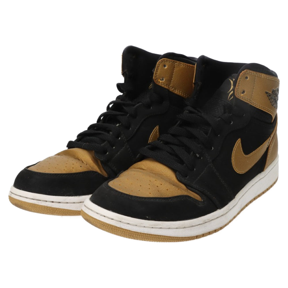 NIKE(ナイキ) RETRO HIGH CARMELO ANTHONY 332550-026 エアジョーダン 1 レトロ ハイ カーメロ アンソニー ハイカットスニーカー ブラック/ゴールド US9/27cm