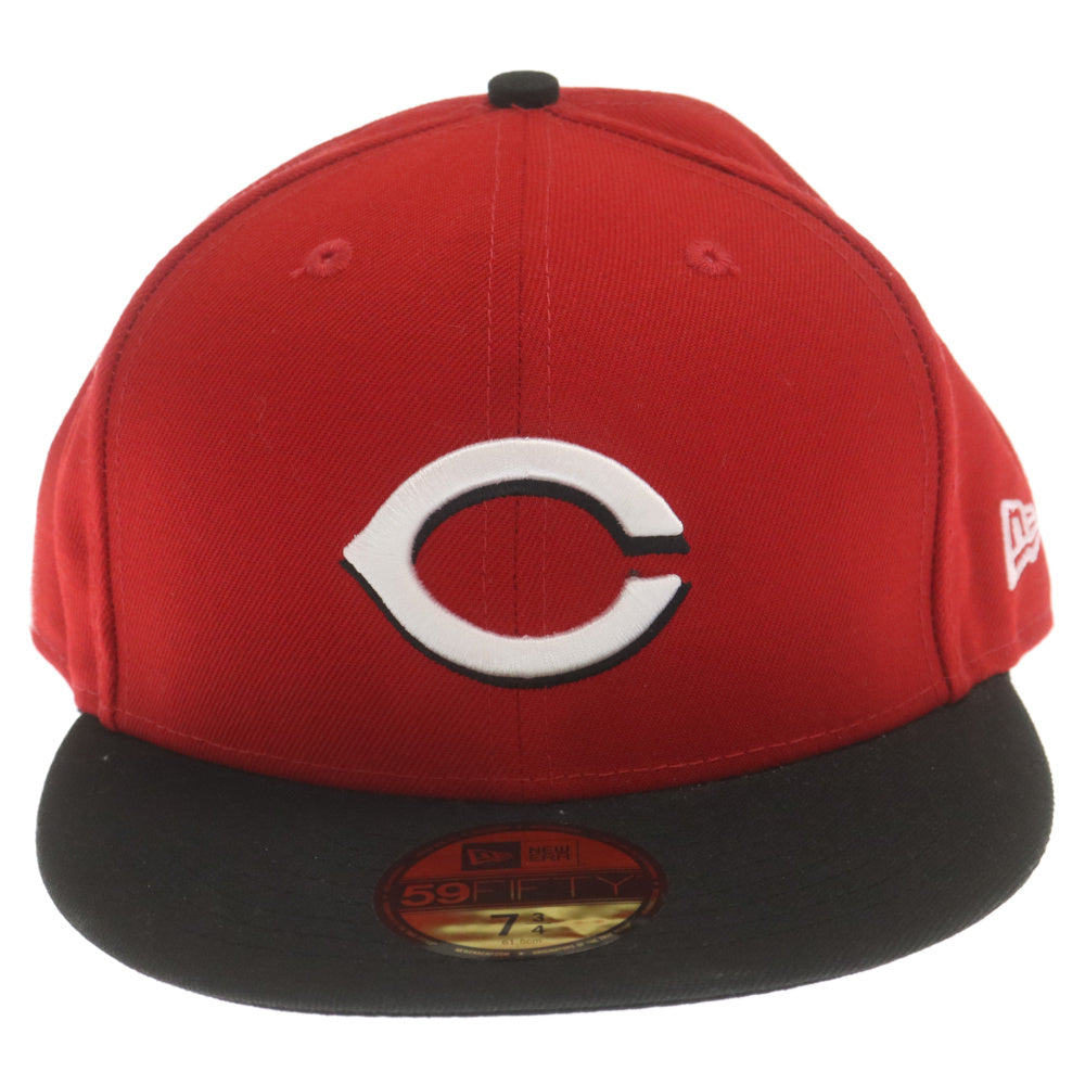 NEW ERA(ニューエラ) 59FIFTY MLBオンフィールド シンシナティ レッズ ロード ベースボールキャップ 帽子 ブラック/レッド