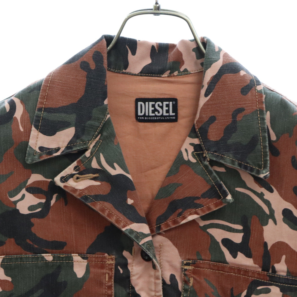 DIESEL(ディーゼル) オープンカラー ショート ミリタリー 半袖 シャツ ジャケット マルチカラー レディース suriA04638-C-ADARA-CMF