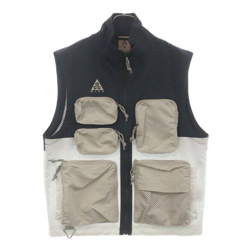 NIKE ACG(ナイキエーシージー) 20SS AS M NRG ACG VEST タクティクル マルチポケット メッシュベスト CK7237-010 ホワイト/ベージュ/ブラック