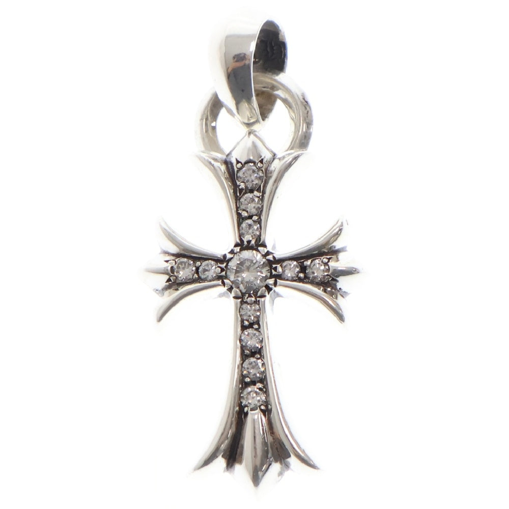 CHROME HEARTS(クロムハーツ) CH CRS SML WBALE PD スモールCHクロス ベイル PAVEダイヤ Wベイル ネックレストップ シルバー