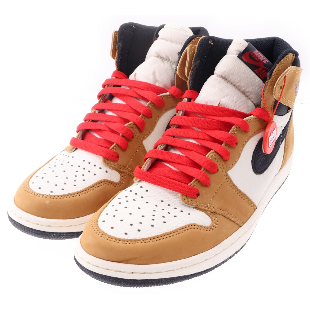 NIKE(ナイキ) AIR JORDAN 1 RETRO ROOKIE OF THE YEAR 555088-700 エアジョーダン1 ルーキーオブザイヤー ハイカットスニーカー ホワイト/ブラウン US9/27cm