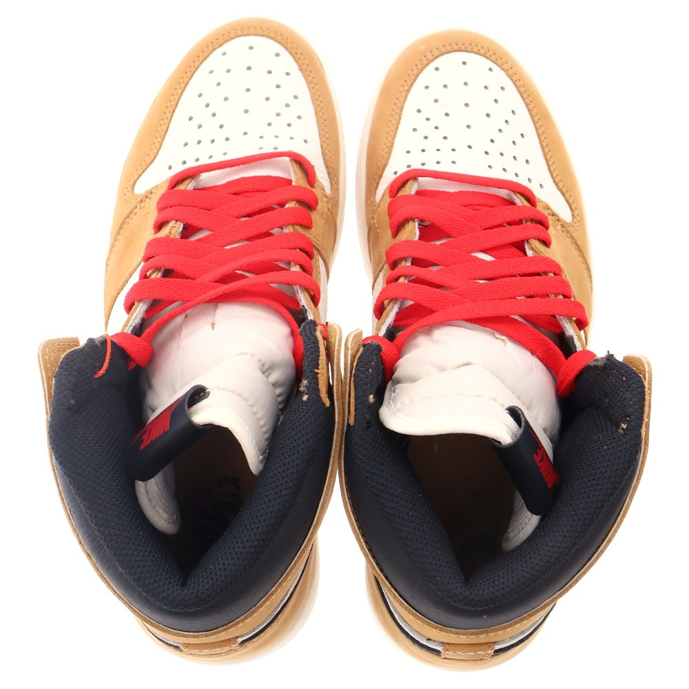 NIKE(ナイキ) AIR JORDAN 1 RETRO ROOKIE OF THE YEAR 555088-700 エアジョーダン1 ルーキーオブザイヤー ハイカットスニーカー ホワイト/ブラウン US9/27cm