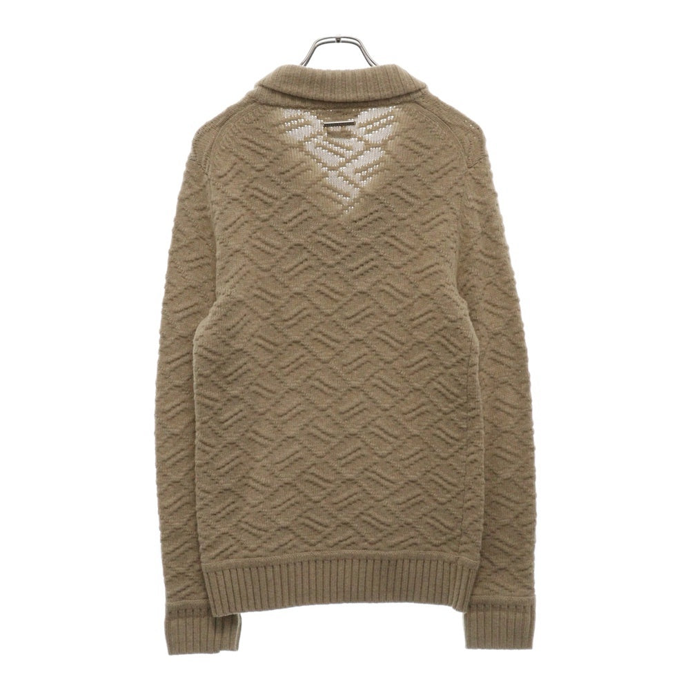 Armani Exchange(アルマーニ エクスチェンジ) ショールカラー ジャガード柄 ニット 長袖セーター ベージュ