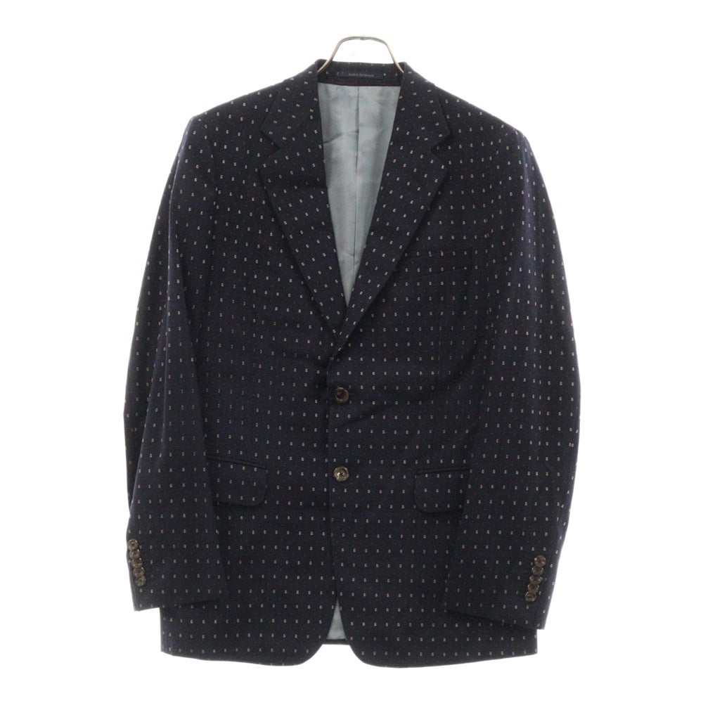 GUCCI(グッチ) GGロゴ 総柄 シングルジャケット スラックスパンツ セットアップスーツ ネイビー 604081 ZAAAP4040