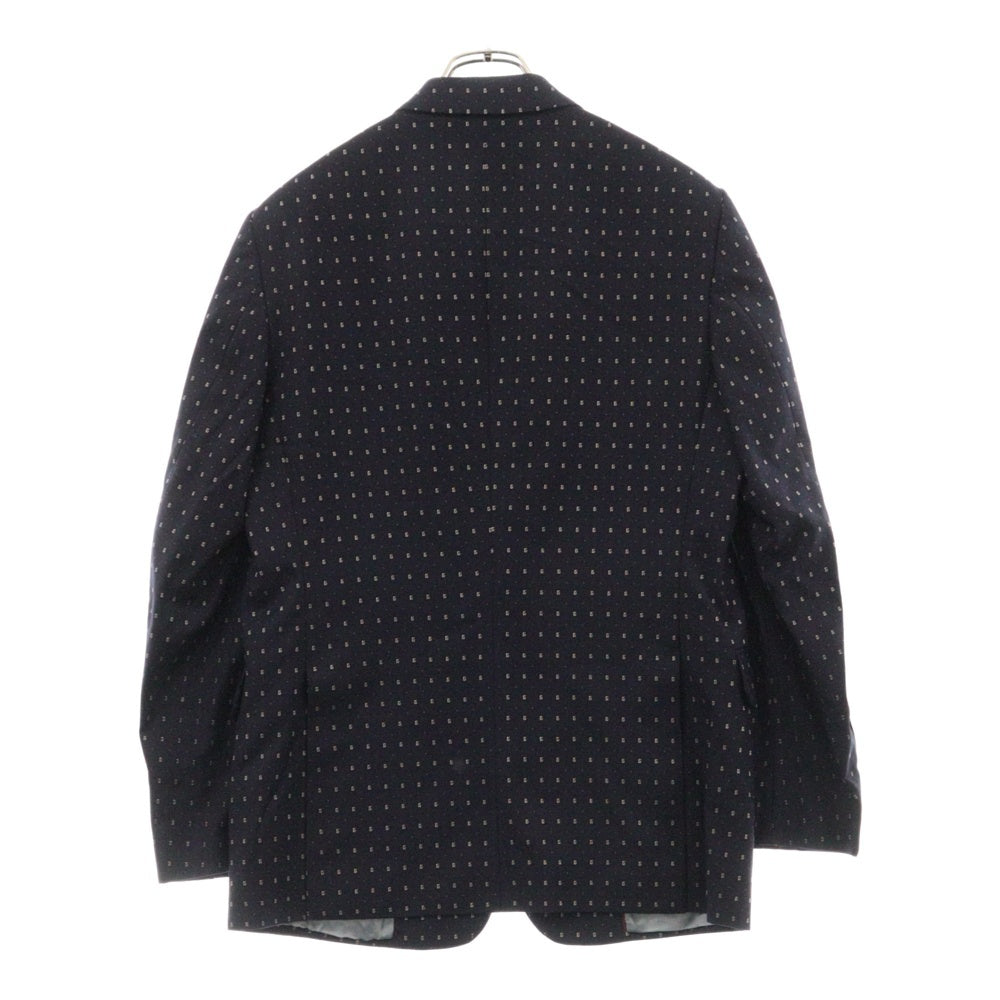 GUCCI(グッチ) GGロゴ 総柄 シングルジャケット スラックスパンツ セットアップスーツ ネイビー 604081 ZAAAP4040
