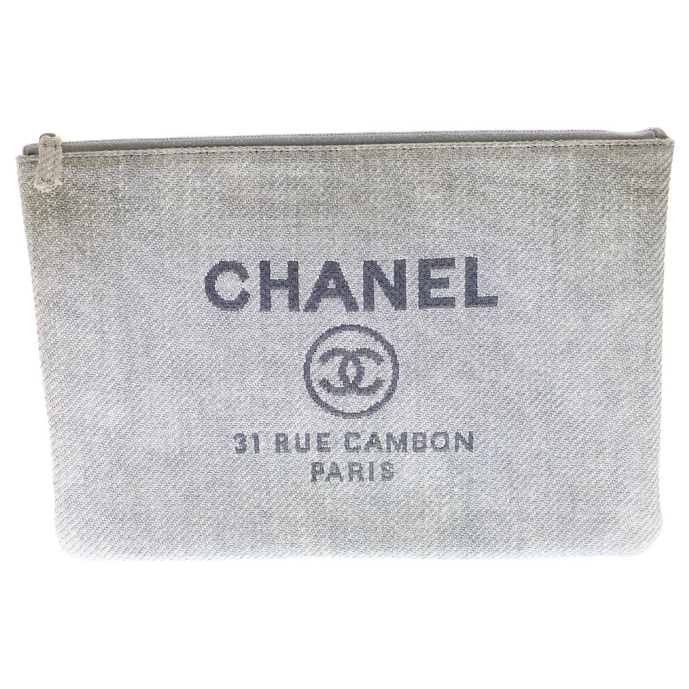 CHANEL(シャネル) ドーヴィル 31 rue cambon ココマーク クラッチバッグ ライトグレー A80117 レディース