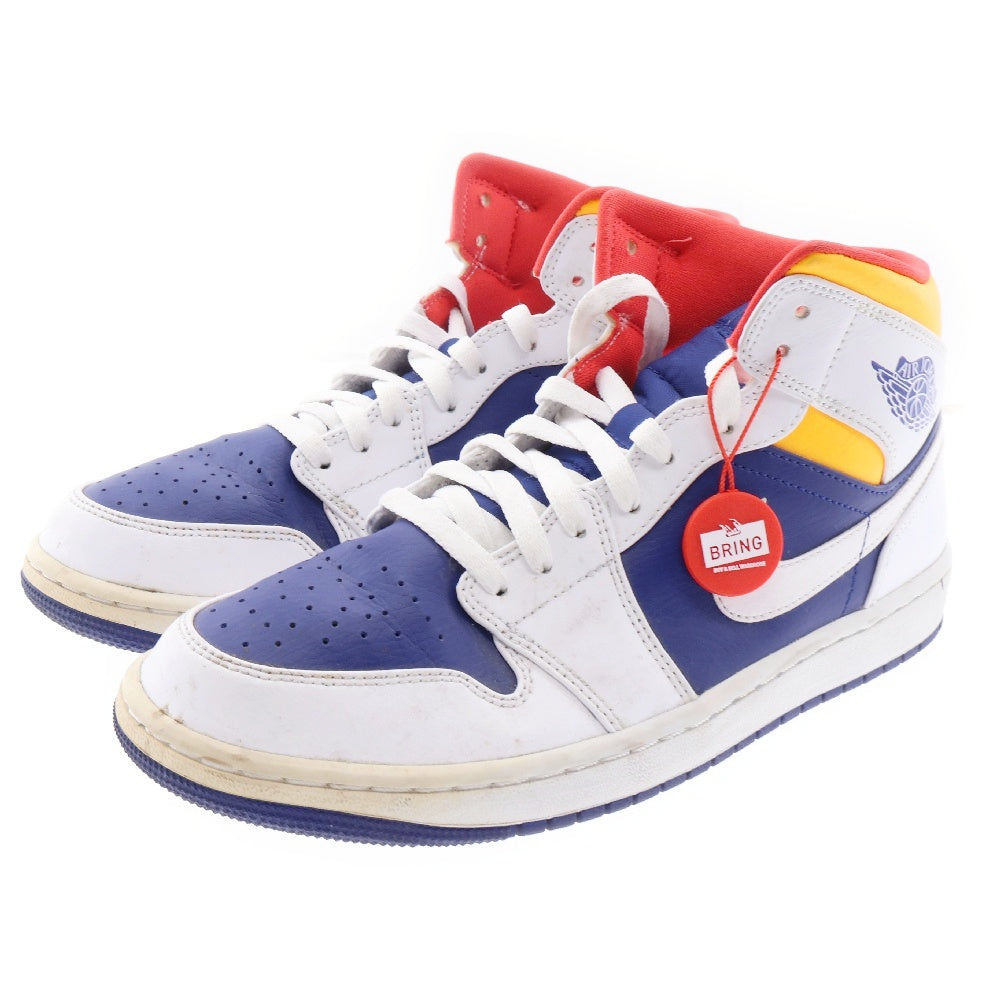 NIKE(ナイキ) AIR JORDAN 1 MID WHITE NAVY YELLOW エアジョーダン1 ミッドカットスニーカー マルチカラー US9/27cm 554724-131