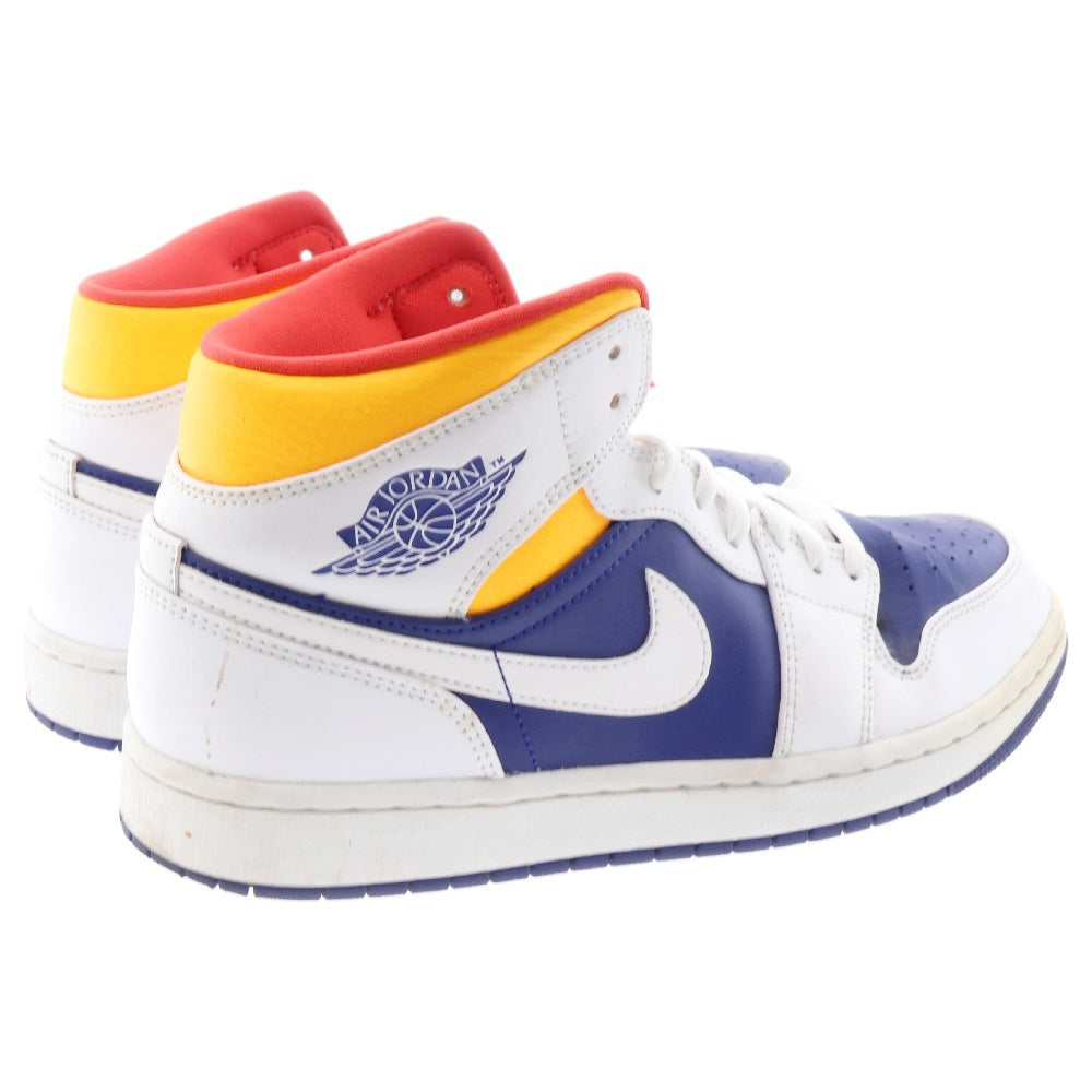 NIKE(ナイキ) AIR JORDAN 1 MID WHITE NAVY YELLOW エアジョーダン1 ミッドカットスニーカー マルチカラー US9/27cm 554724-131