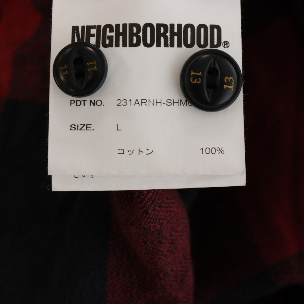 NEIGHBORHOOD(ネイバーフッド) BUFFALO CHECK SHIRT LS バッファロー チェックシャツ 長袖シャツ レッド/ブラック 231ARNH-SHM01