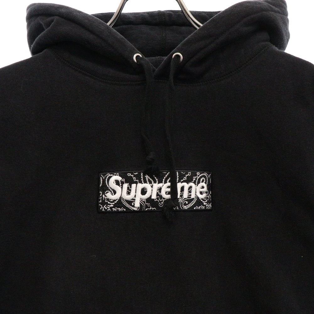 SUPREME(シュプリーム) 19AW Bandana Box Logo Hooded Sweatshirt バンダナボックスロゴ フーデッドスウェットシャツ プルオーバーパーカーブラック