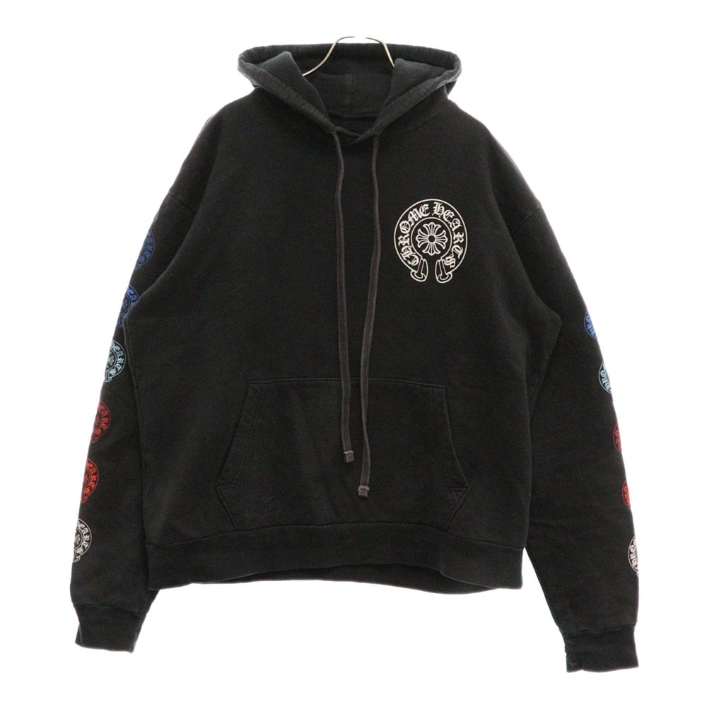 CHROME HEARTS(クロムハーツ) SWTSHRT PLVR 袖マルチホースシュープルオーバーパーカー ブラック