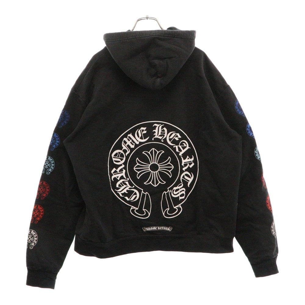 CHROME HEARTS(クロムハーツ) SWTSHRT PLVR 袖マルチホースシュープルオーバーパーカー ブラック