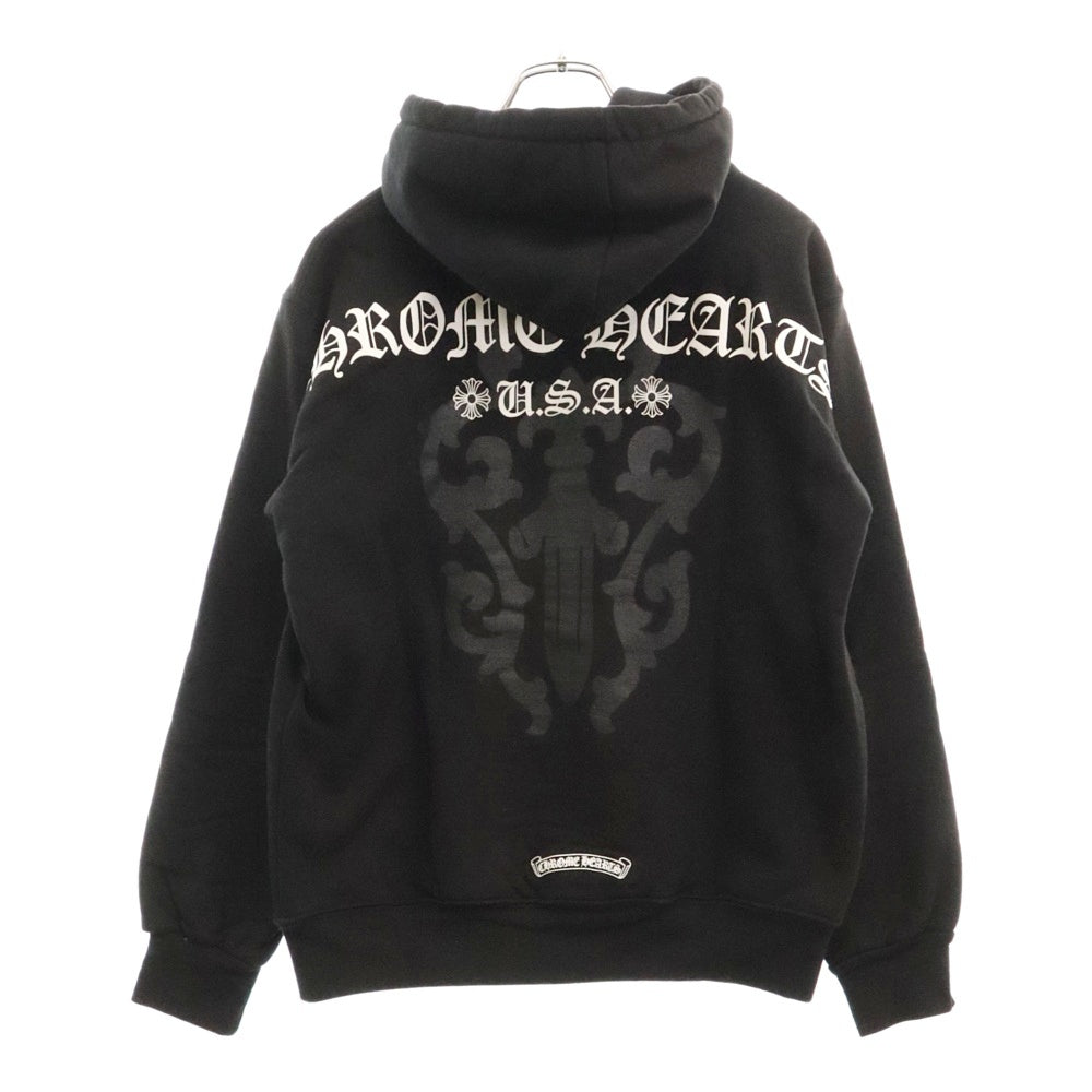 CHROME HEARTS(クロムハーツ) FLRL Dagger Zip Hoodie DAGGER フローラルダガー アーチロゴ 裏地サーマル ジップパーカー