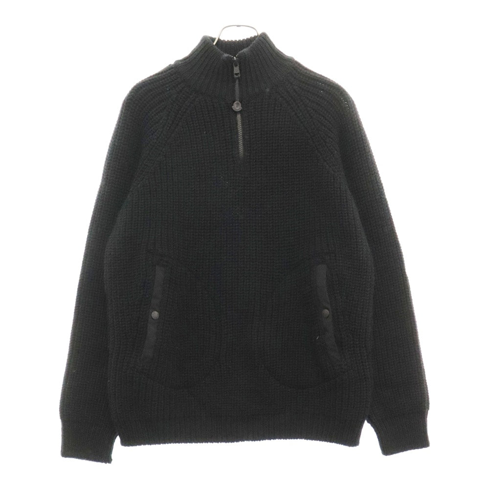 MONCLER(モンクレール) 23AW ×Pharrell Williams CICLISTA TRICOT ファレルウィリアムズ ローゲージ ハーフジップニットセーター ブラック I209R9F00001 M1172