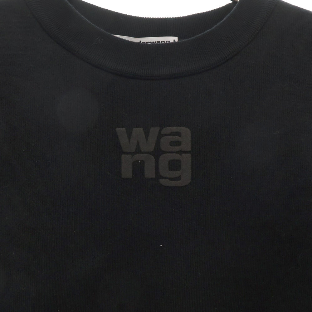 ALEXANDER WANG(アレキサンダーワン) フロントロゴ クルーネックスウェットトレーナー ブラック 4CC3221360