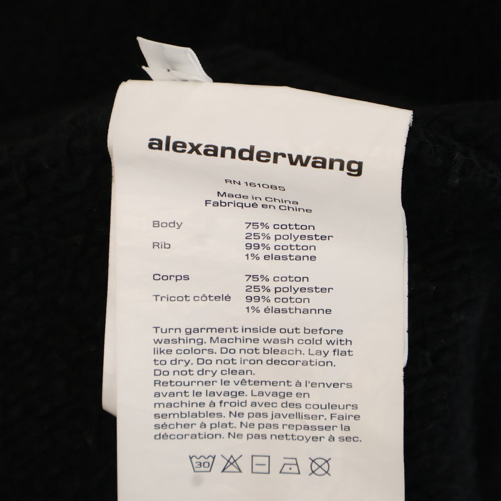 ALEXANDER WANG(アレキサンダーワン) フロントロゴ クルーネックスウェットトレーナー ブラック 4CC3221360