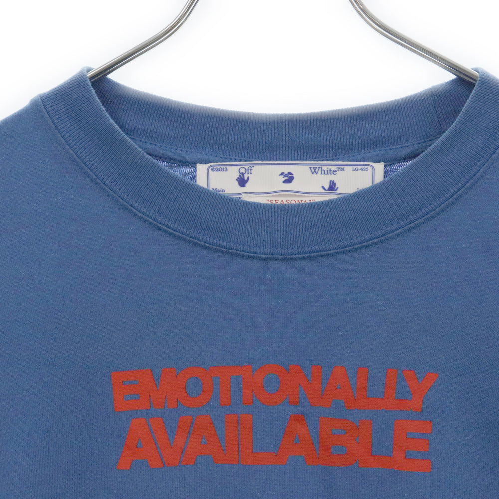 OFF-WHITE(オフホワイト) Emotionally Available Long sleeve バックアロープリント 長袖Tシャツ ブルー OMAB064F22JER010