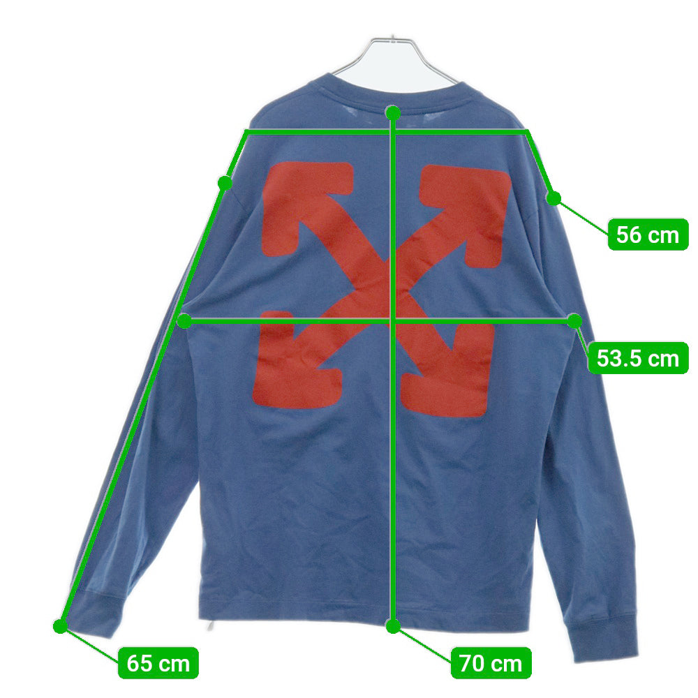 OFF-WHITE(オフホワイト) Emotionally Available Long sleeve バックアロープリント 長袖Tシャツ ブルー OMAB064F22JER010