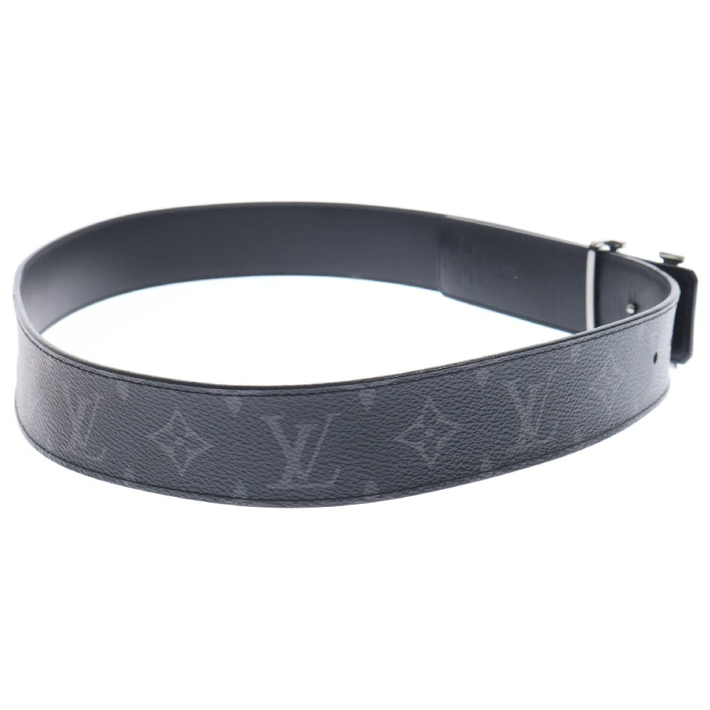 LOUIS VUITTON(ルイヴィトン) モノグラム・エクリプス サンチュール ベルト LVイニシャル 85/34 ブラック×レザー シルバー金具 M9043
