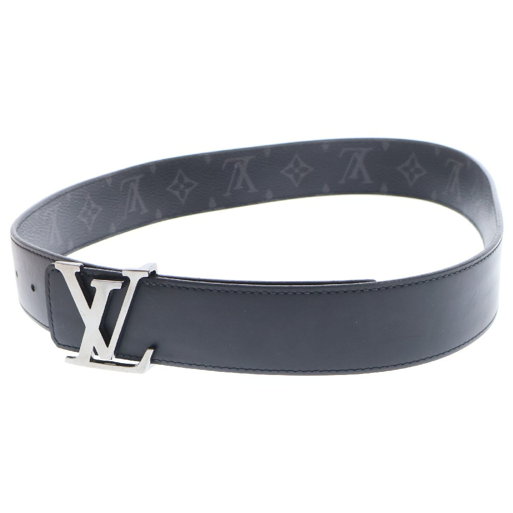 LOUIS VUITTON(ルイヴィトン) モノグラム・エクリプス サンチュール ベルト LVイニシャル 85/34 ブラック×レザー シルバー金具 M9043