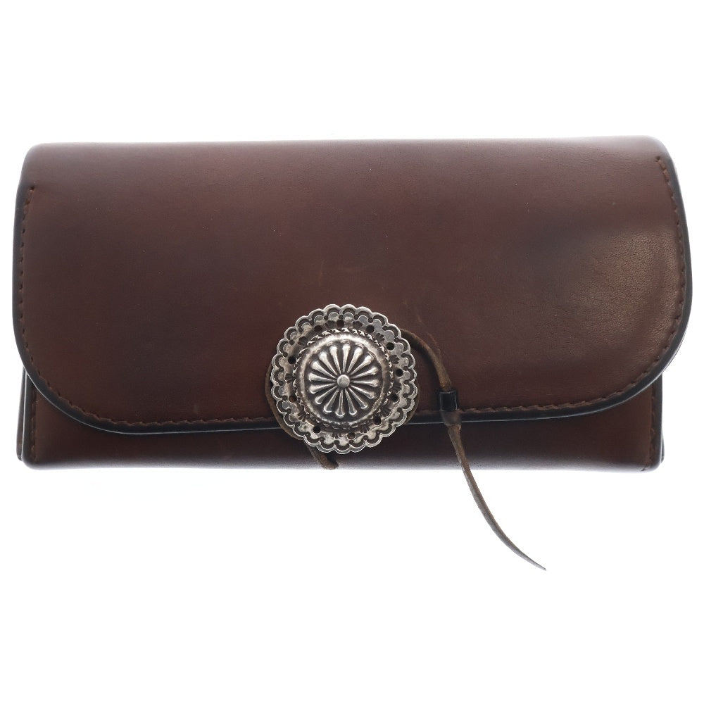 goro's(ゴローズ) SVフラワーコンチョ付き二つ折り長財布 焦茶