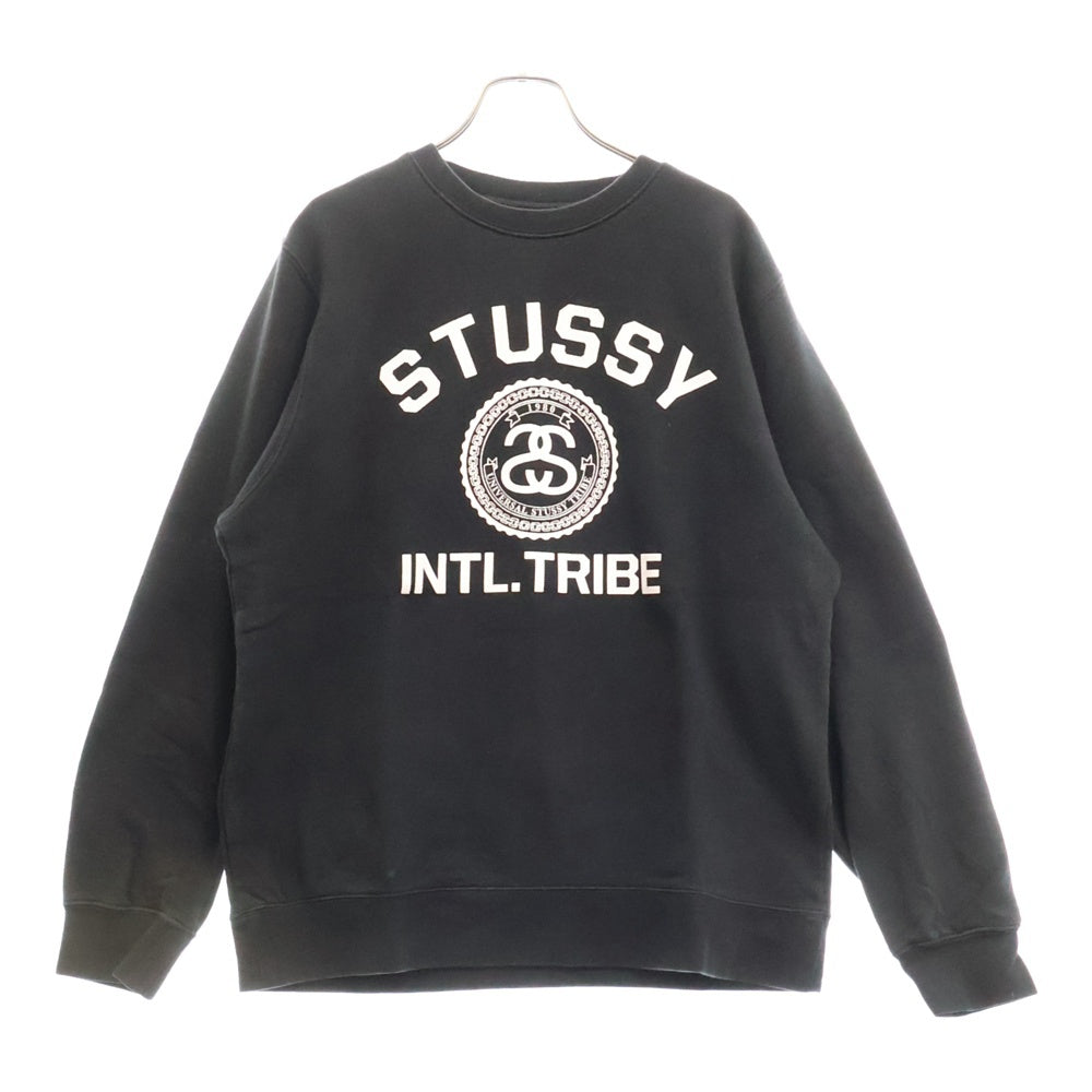 STUSSY(ステューシー) SS LINK フロント ロゴ クルーネック スウェット ブラック