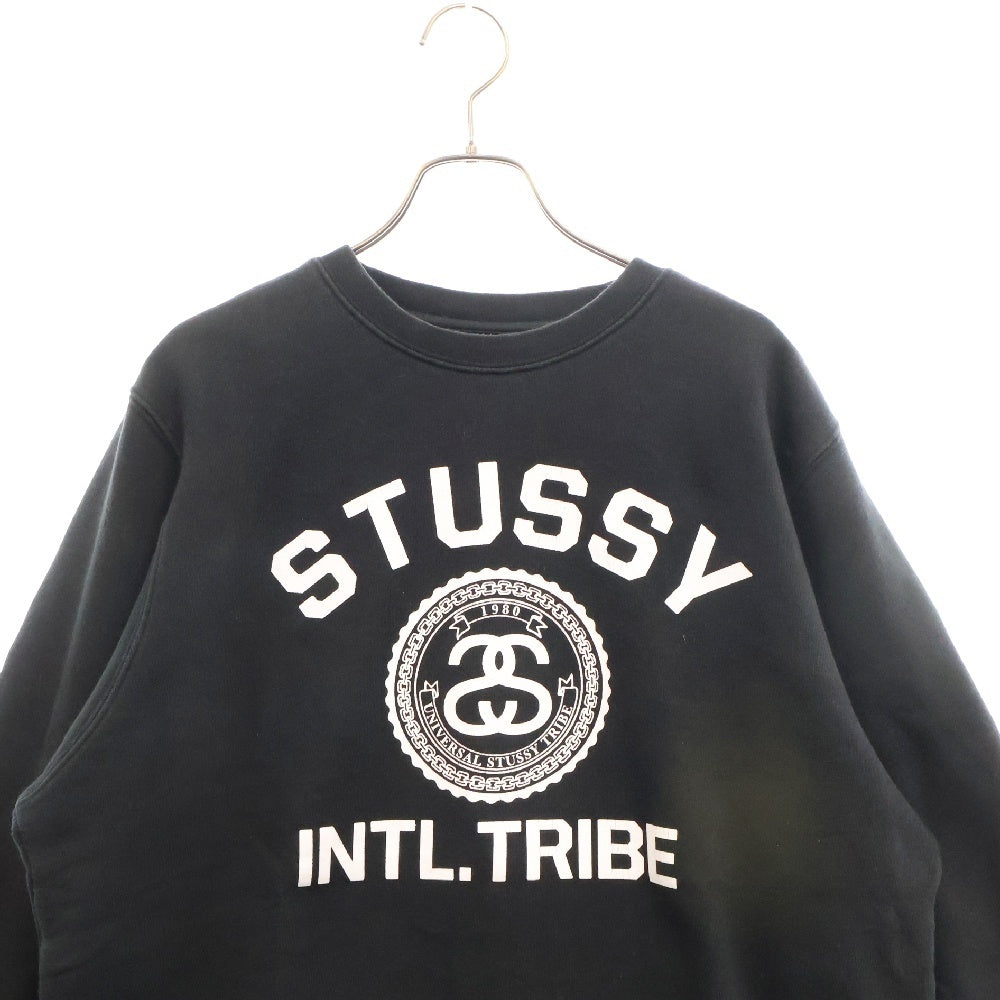STUSSY(ステューシー) SS LINK フロント ロゴ クルーネック スウェット ブラック