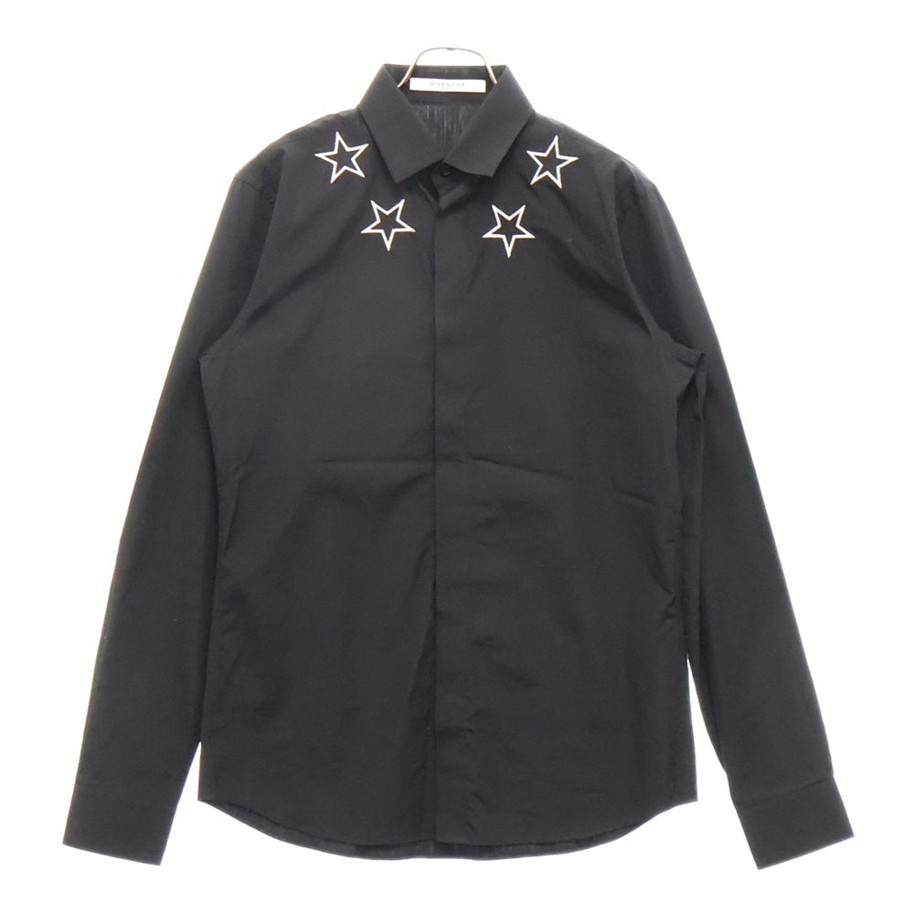 GIVENCHY(ジバンシィ) 16AW スターエンブロイダード コットン長袖シャツ ブラック 16F 6003 300