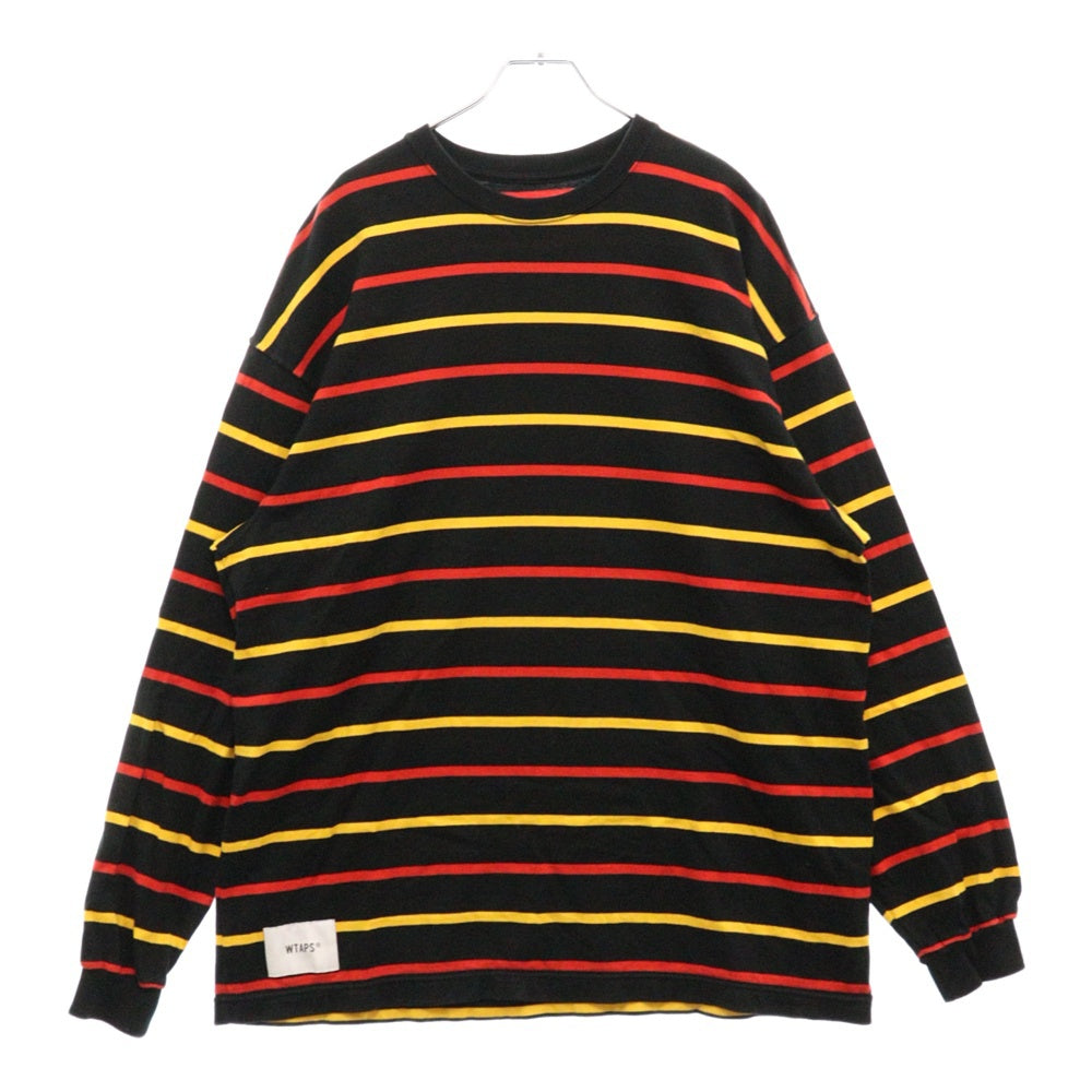 WTAPS(ダブルタップス) 22AW LONG SLEEVE BDY 02 TEE ロングスリーブ ボーダーTシャツ 長袖カットソー ロンT ブラック/レッド/イエロー 222ATDT-CSM14