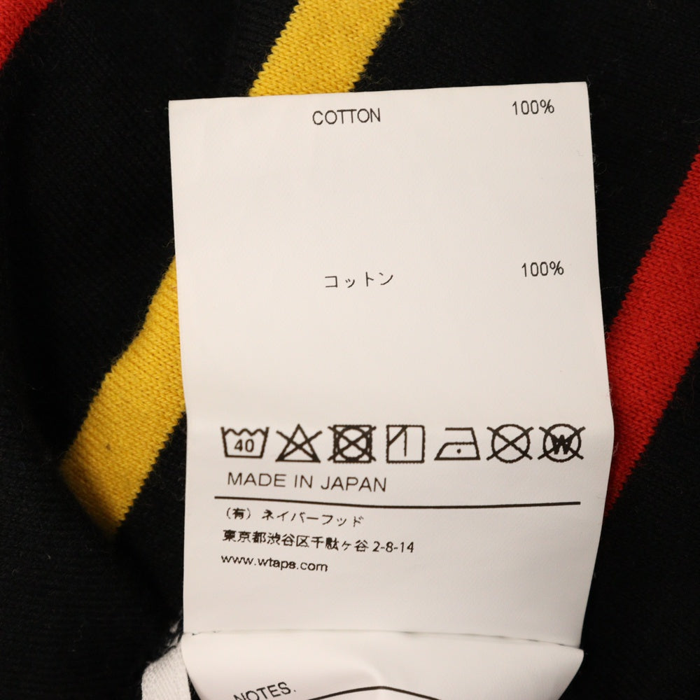 WTAPS(ダブルタップス) 22AW LONG SLEEVE BDY 02 TEE ロングスリーブ ボーダーTシャツ 長袖カットソー ロンT ブラック/レッド/イエロー 222ATDT-CSM14