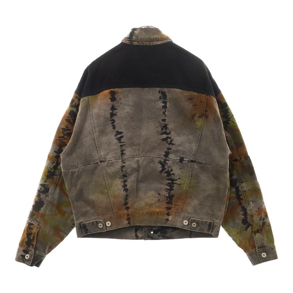 HERON PRESTON(ヘロンプレストン) 19AW TIE DYE DENIM JACKET タイダイ デニムジャケット ブラック/グレー HMYE002F19797016