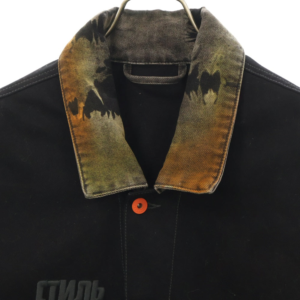HERON PRESTON(ヘロンプレストン) 19AW TIE DYE DENIM JACKET タイダイ デニムジャケット ブラック/グレー HMYE002F19797016