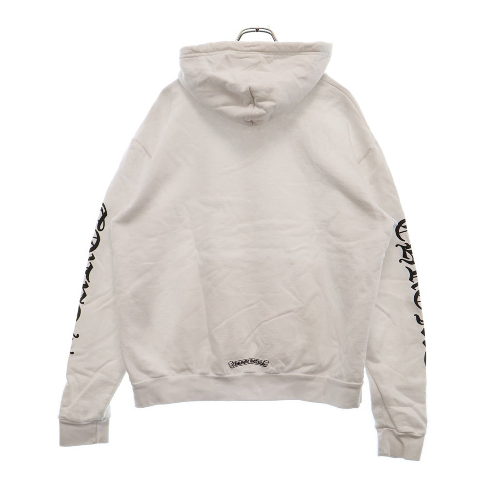 CHROME HEARTS(クロムハーツ) SWTSHRT PLVR スリーブロゴプリントプルオーバーパーカー ホワイト